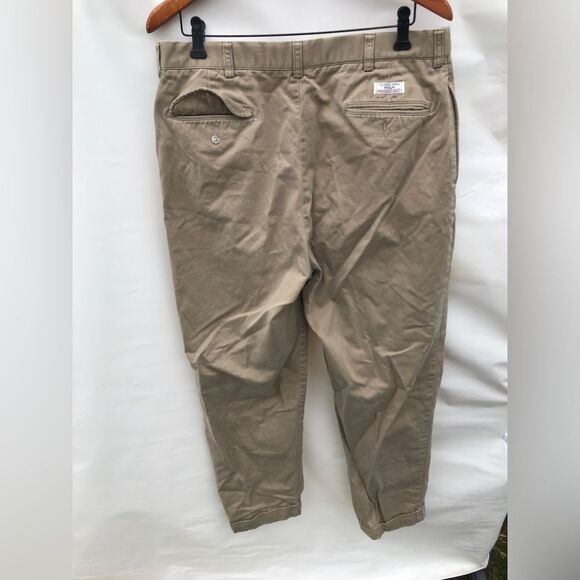 Polo Ralph Lauren Hammond Pants Mens 36x30 Khaki cuffed Straight Leg - Picture 5 of 7